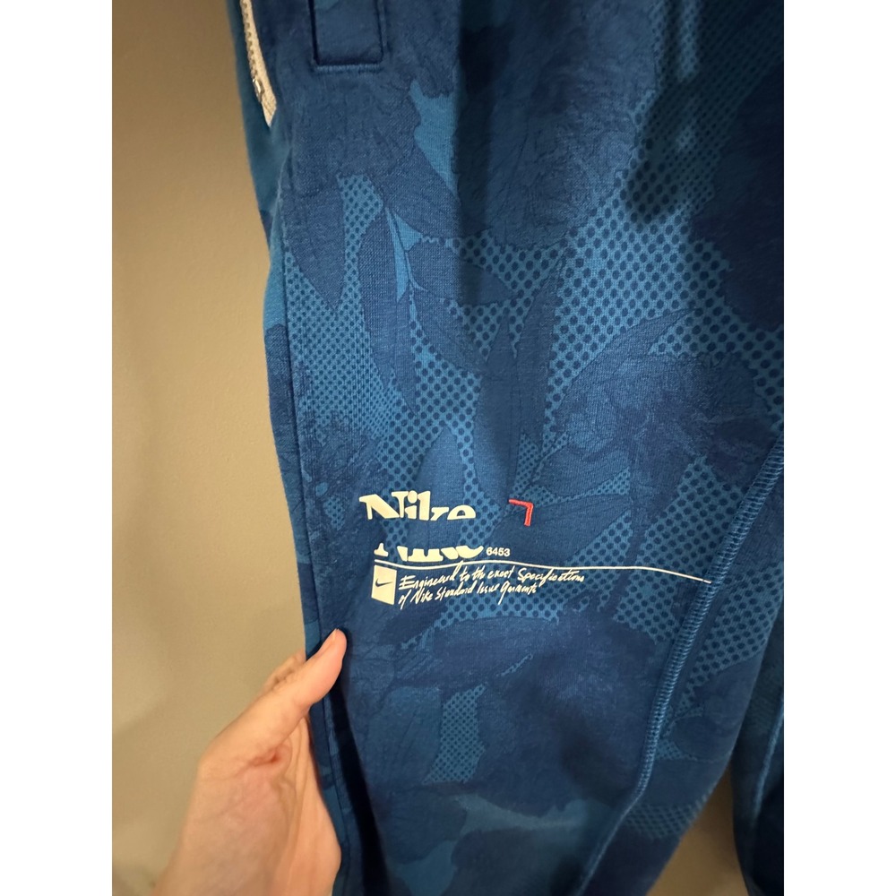 Nike Dri-FIT Standard Issue Men's Basketball Joggers Floral Camo Blue Size Small - Picture 5 of 10